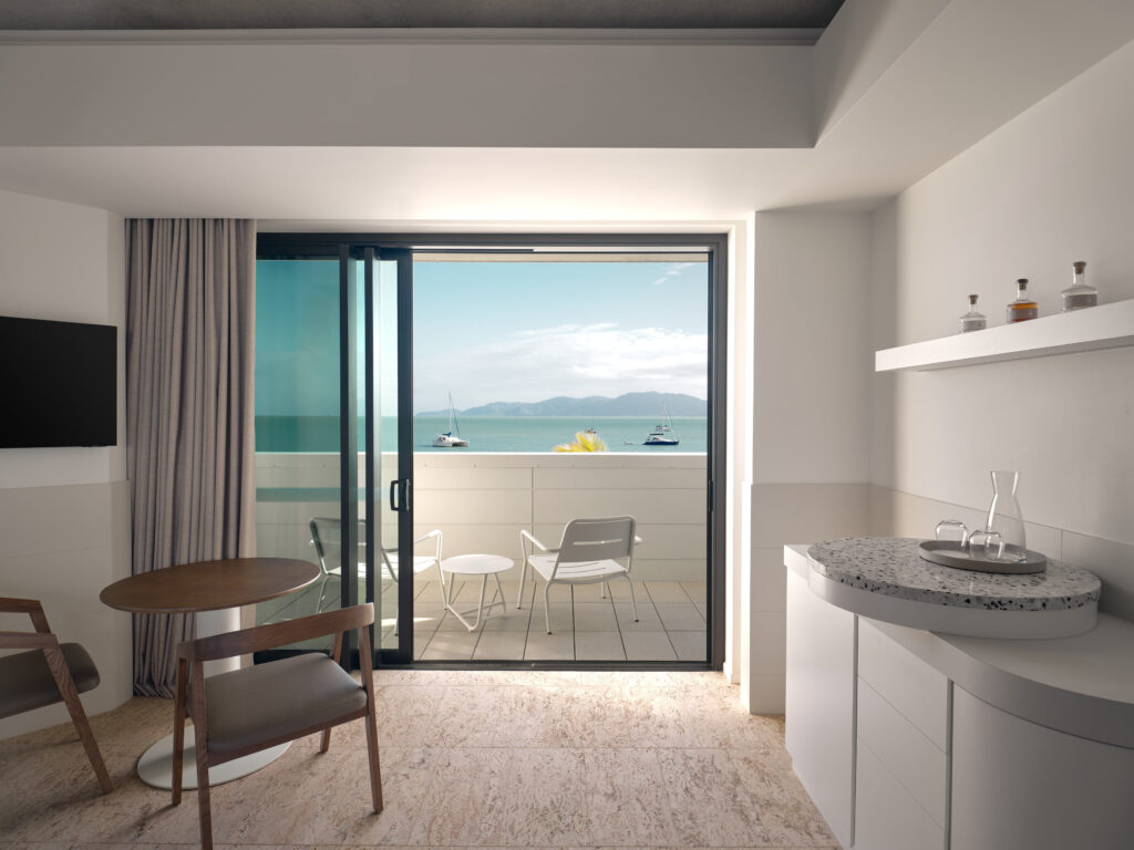 First floor Ocean room with concreate balcony.