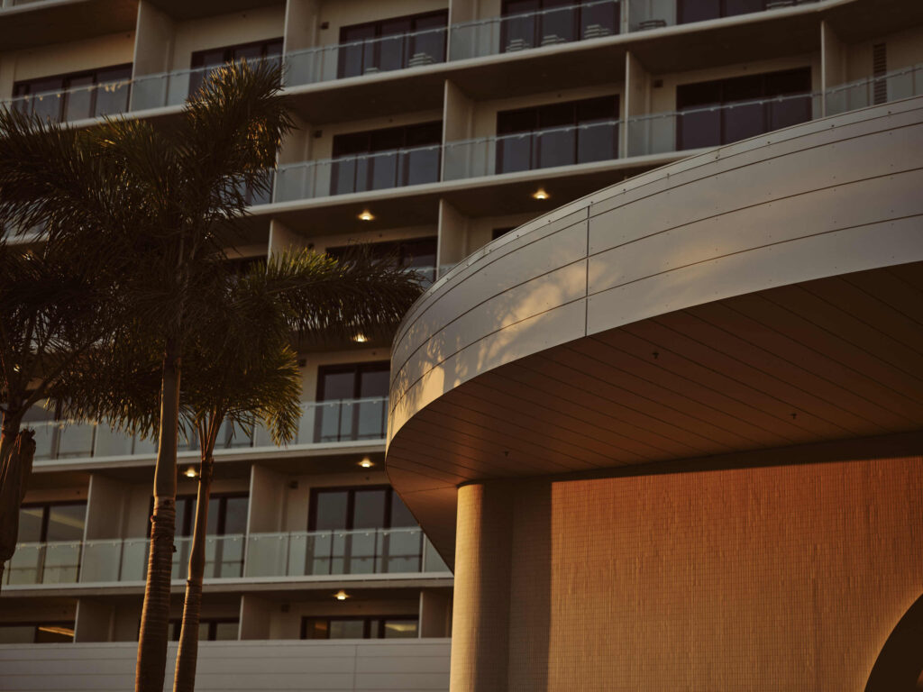 Ardo Hotel Facade at sunset